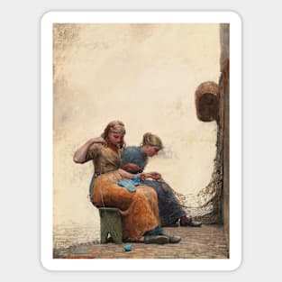 Mending the Nets by Winslow Homer Magnet